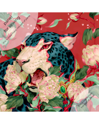 Peony Leopard 01 – Leopard mit Pfingstrosen | Mamidu