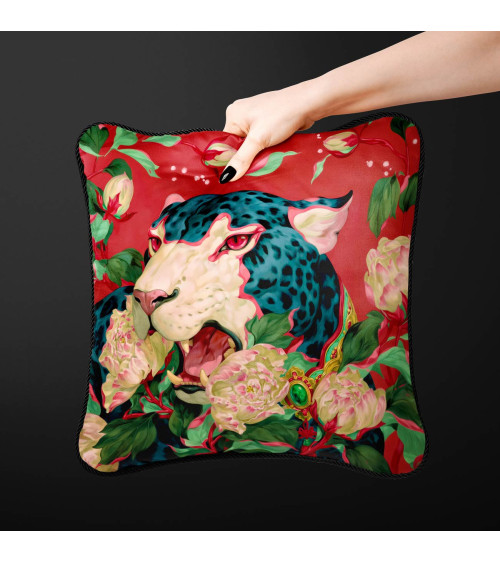 Peony Leopard 01 – Leopard mit Pfingstrosen | Mamidu
