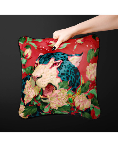 Peony Leopard 01 – Leopard mit Pfingstrosen | Mamidu