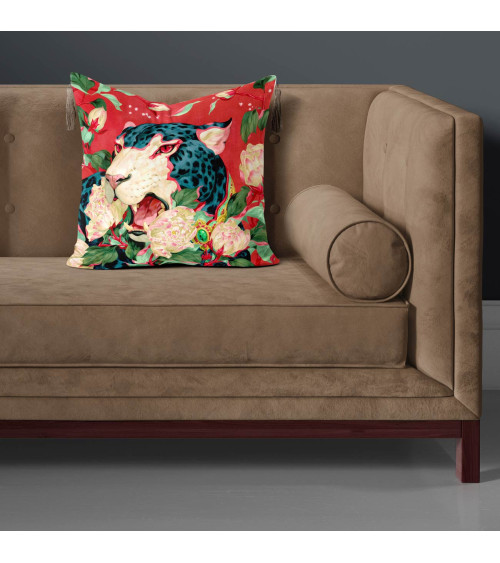 Peony Leopard 01 – Leopard mit Pfingstrosen | Mamidu
