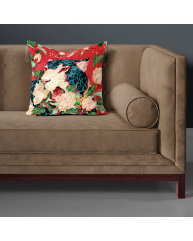 Peony Leopard 01 – Leopard mit Pfingstrosen | Mamidu