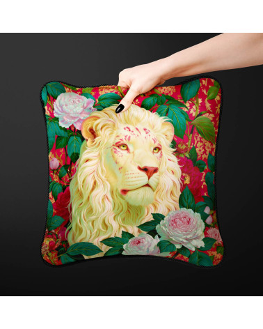 Peony Lion 01 – biały lew w piwoniach | Mamidu
