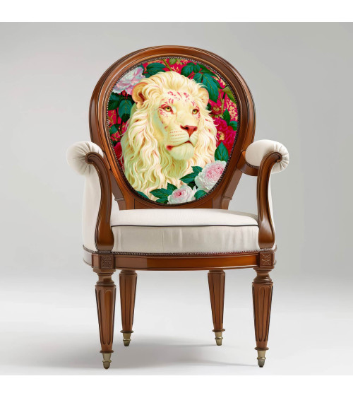 Peony Lion 01 – biały lew w piwoniach | Mamidu