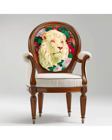 Peony Lion 01 – biały lew w piwoniach | Mamidu