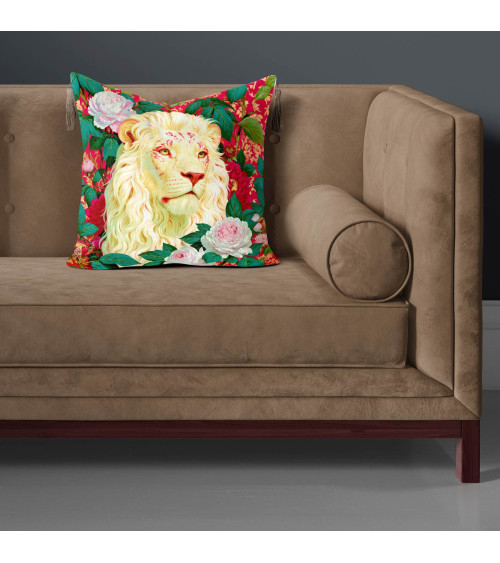 Peony Lion 01 – biały lew w piwoniach | Mamidu