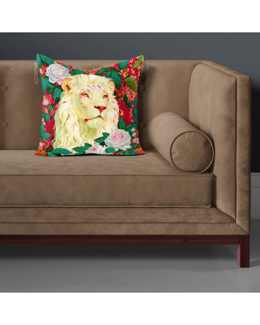 Peony Lion 01 – biały lew w piwoniach | Mamidu