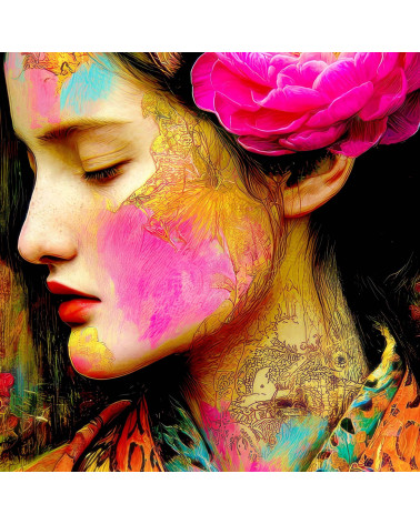Peony Muse 01 – portret kobiety z piwonią | Mamidu