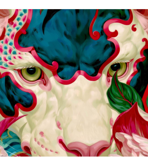 Peony Tiger 01 – biały tygrys w piwoniach | Mamidu