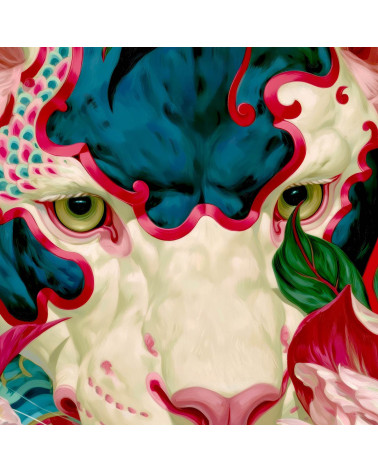 Peony Tiger 01 – biały tygrys w piwoniach | Mamidu