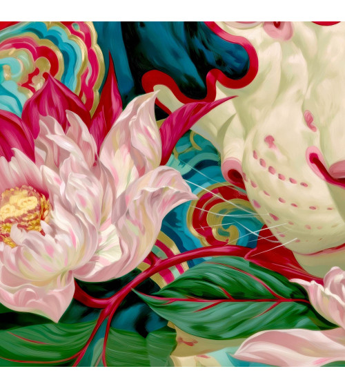 Peony Tiger 01 – biały tygrys w piwoniach | Mamidu