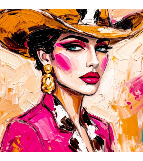 Pink Cowgirl 02 – cowgirl in leopard cowboy hat | Mamidu