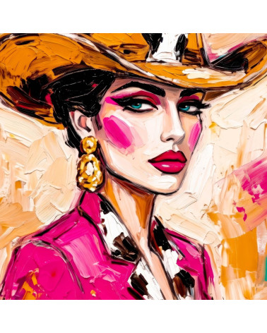 Pink Cowgirl 02 – cowgirl in leopard cowboy hat | Mamidu