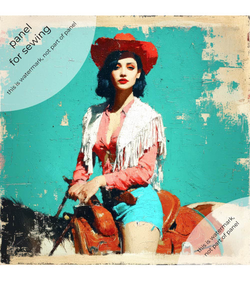 Rodeo Cowgirl 01 – rodeo cowgirl on turquoise | Mamidu
