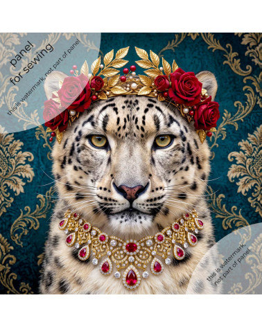 Royal Leopard 02 – snow leopard with laurel crown | Mamidu