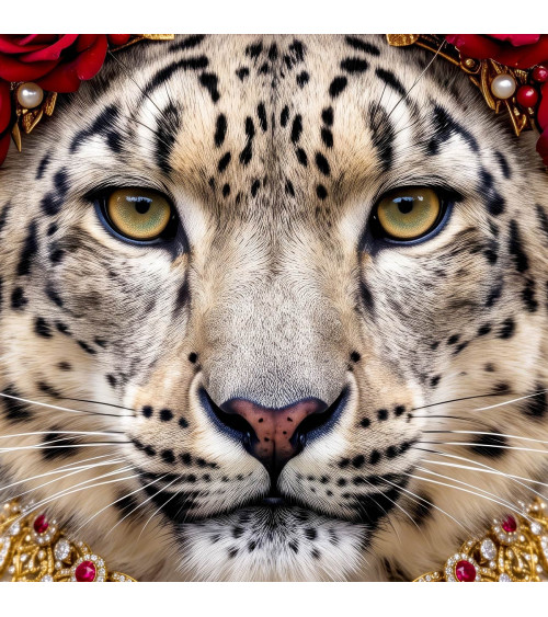 Royal Leopard 02 – snow leopard with laurel crown | Mamidu