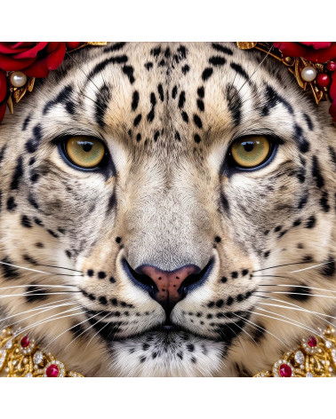 Royal Leopard 02 – snow leopard with laurel crown | Mamidu
