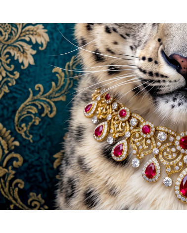 Royal Leopard 02 – snow leopard with laurel crown | Mamidu