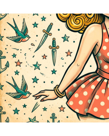 Sailor Pinup 01 – pin-up marynarski, tatuaż retro | Mamidu