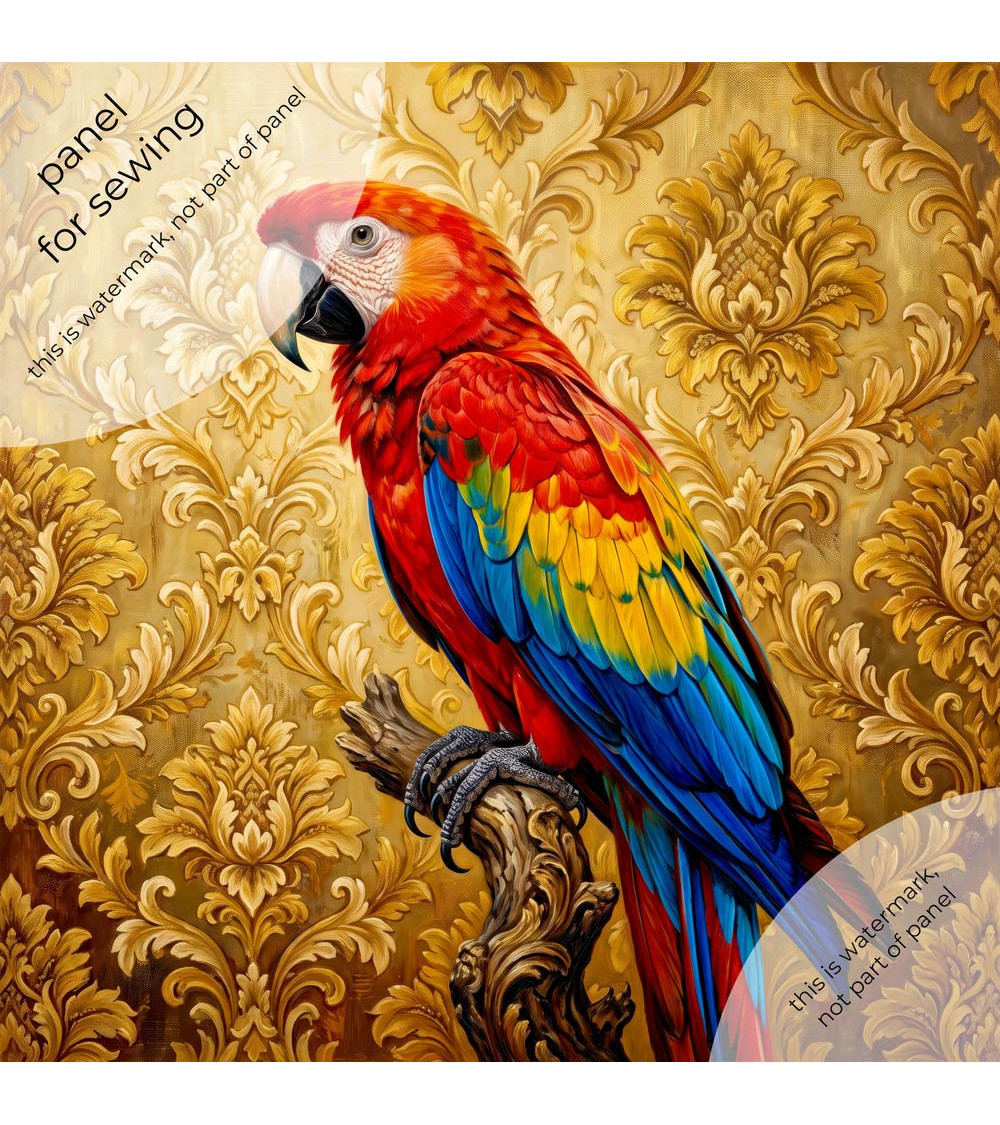 Scarlet Macaw 01 – czerwona ara na złocie | Mamidu