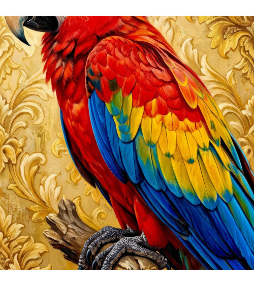 Scarlet Macaw 01 – czerwona ara na złocie | Mamidu