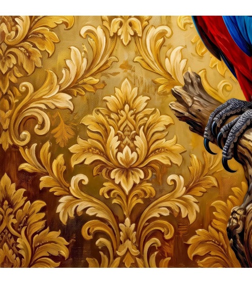 Scarlet Macaw 01 – czerwona ara na złocie | Mamidu