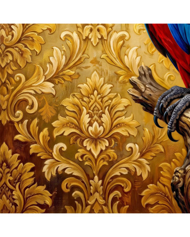 Scarlet Macaw 01 – czerwona ara na złocie | Mamidu