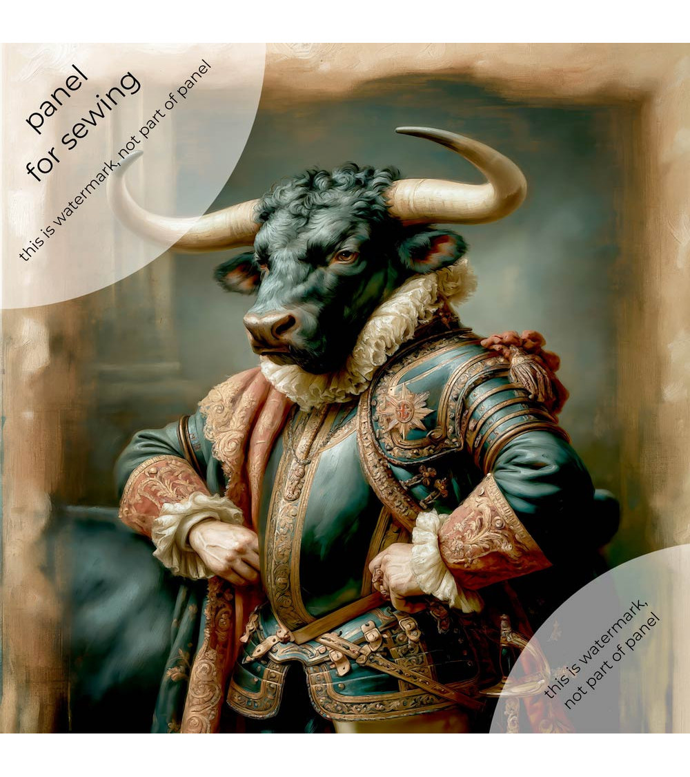 Baroque Bull 01 – Barockstier als Stoffpanel | Mamidu