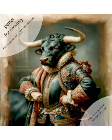 Baroque Bull 01 – Barockstier als Stoffpanel | Mamidu