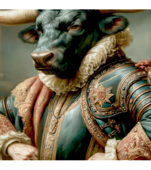 Baroque Bull 01 – Barockstier als Stoffpanel | Mamidu