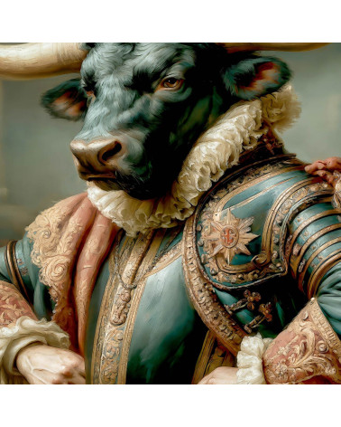 Baroque Bull 01 – Barockstier als Stoffpanel | Mamidu