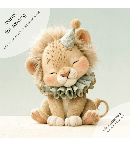 Party Lion 01 – baby lion party hat panel | Mamidu