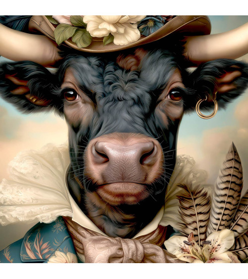 Floral Bull 01 – Stier mit Blumenhut | Mamidu