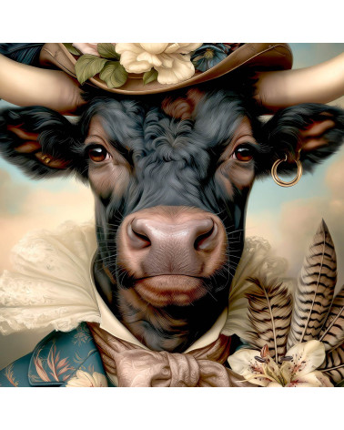 Floral Bull 01 – Stier mit Blumenhut | Mamidu