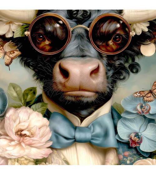 Floral Bull 02 – bull with roses and sunglasses | Mamidu