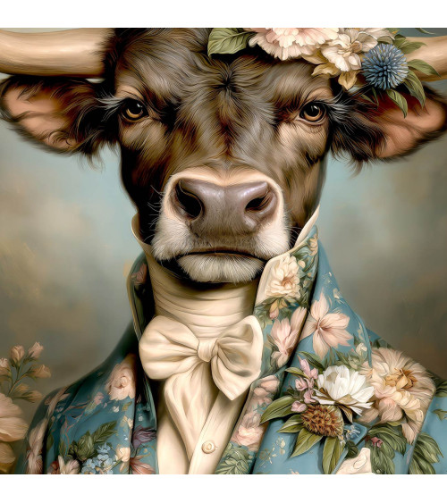 Floral Bull 03 – byk w kwiecistym garniturze | Mamidu
