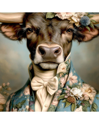Floral Bull 03 – byk w kwiecistym garniturze | Mamidu
