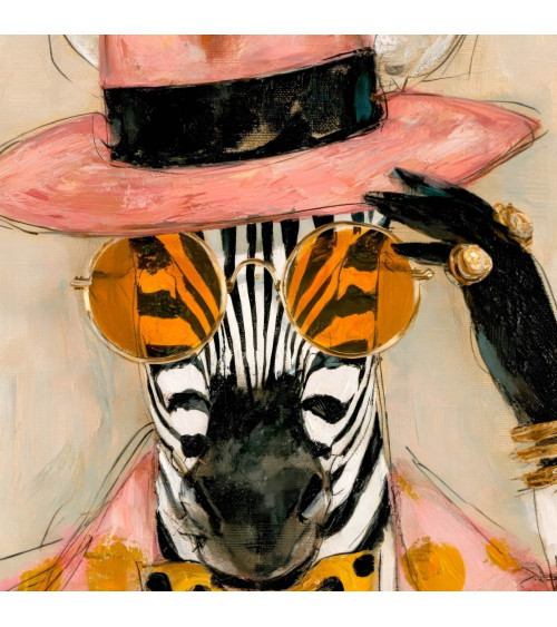 Dapper Zebra 01 – dapper zebra in pink fedora | Mamidu