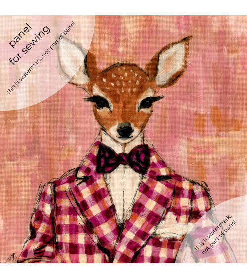 Dapper Fawn 05 – fawn in raspberry gingham | Mamidu