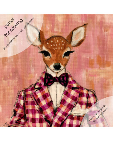 Dapper Fawn 05 – fawn in raspberry gingham | Mamidu
