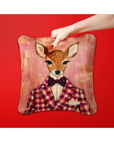 Dapper Fawn 05 – fawn in raspberry gingham | Mamidu