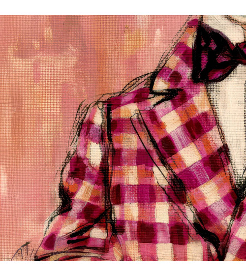 Dapper Fawn 05 – fawn in raspberry gingham | Mamidu