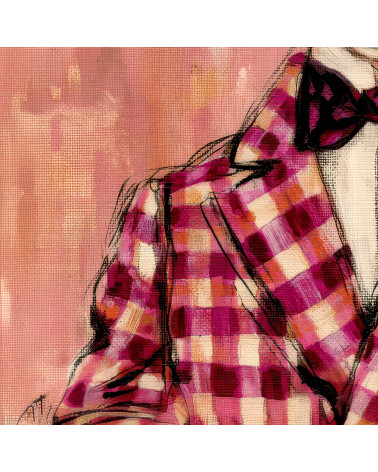 Dapper Fawn 05 – fawn in raspberry gingham | Mamidu