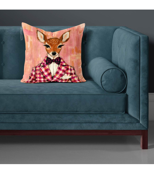 Dapper Fawn 05 – fawn in raspberry gingham | Mamidu