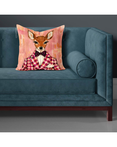 Dapper Fawn 05 – fawn in raspberry gingham | Mamidu