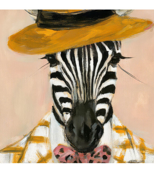 Dapper Zebra 03 – zebra w musztardowym kapeluszu | Mamidu