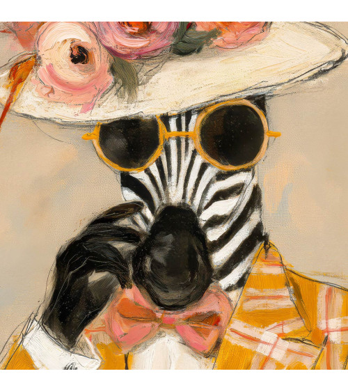 Dapper Zebra 05 – zebra w kapeluszu z różami | Mamidu