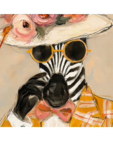 Dapper Zebra 05 – zebra w kapeluszu z różami | Mamidu