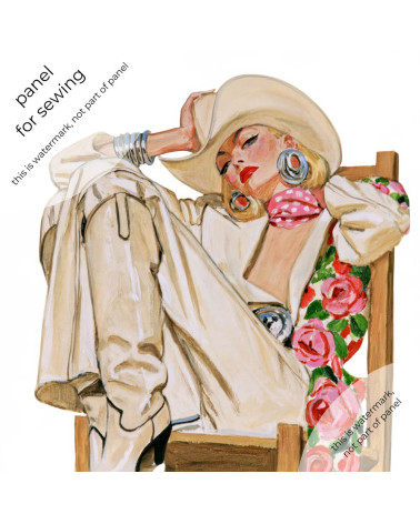 Retro Cowgirl 06 – cowgirl in cream suit panel | Mamidu