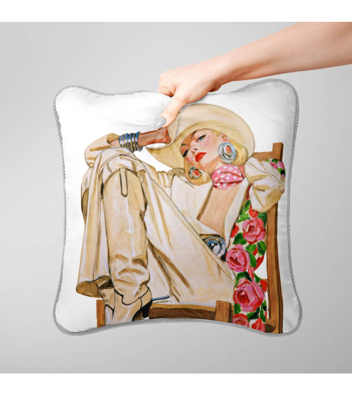 Retro Cowgirl 06 – cowgirl in cream suit panel | Mamidu