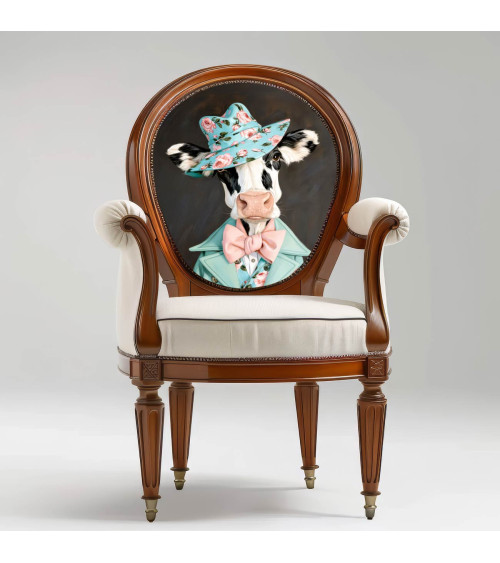 Floral Cow 01 – cow in rose hat panel | Mamidu